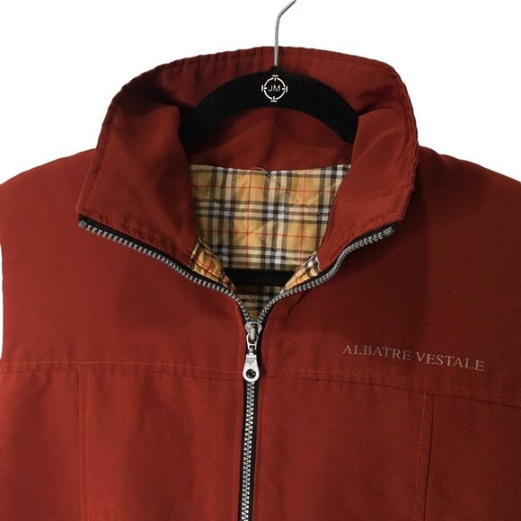 Vest Men Medium Red Pockets Mock Neck Full Zip Outdoor Gorpcore Nature Utility - Picture 6 of 7